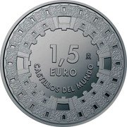 Spain 1-1/2 Euro (Castle of Gravensteen) CASTILLOS DEL MUNDO 1,5 EURO M coin reverse Spain 1-1/2 Euro (Castle of Gravensteen) CASTILLOS DEL MUNDO 1,5 EURO M coin reverse