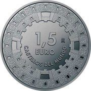 Spain 1-1/2 Euro (Royal Palace of Olite) CASTILLOS DEL MUNDO 1,5 EURO M coin reverse Spain 1-1/2 Euro (Royal Palace of Olite) CASTILLOS DEL MUNDO 1,5 EURO M coin reverse