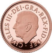 UK 1/2 Sovereign (Charles III) CHARLES III DEI GRA REX FID DEF MJ coin obverse