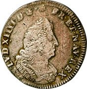 France 1/8 ECU (Louis XIV) LVD.XIIII.D.G FR.ET.NAV.REX coin obverse France 1/8 ECU (Louis XIV) LVD.XIIII.D.G FR.ET.NAV.REX coin obverse
