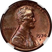 USA 1 Cent (Sturck on 1/10 Balboa) IN GOD WE TRUST LIBERTY 1974 S coin obverse