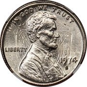 USA 1 Cent (Sturck on Panama 1/10 Balboa) IN GOD WE TRUST LIBERTY 1974 S coin obverse USA 1 Cent (Sturck on Panama 1/10 Balboa) IN GOD WE TRUST LIBERTY 1974 S coin obverse