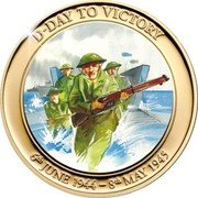 Cook Islands 1 Dollar (70th Anniversary of D-Day) D-DAY TO VICTORY 6TH JUNE 1944-8TH MAY 1945 coin reverse Cook Islands 1 Dollar (70th Anniversary of D-Day) D-DAY TO VICTORY 6TH JUNE 1944-8TH MAY 1945 coin reverse