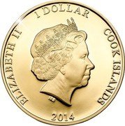 Cook Islands 1 Dollar (Age of the Dinosaur.Diplodocus) IRB ELIZABETH II 1 DOLLAR COOK ISLANDS 2014 coin obverse
