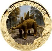 Cook Islands 1 Dollar Age of the Dinosaur. Stegosaurus 2014 Proof AGE OF THE DINOSAUR STEGOSAURUS coin reverse