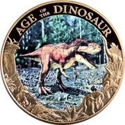 Cook Islands 1 Dollar Age of the Dinosaur. Tyrannosaurus Rex 2014 Proof AGE OF THE DINOSAUR coin reverse