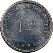 USA 1 Dollar (Alaska Rural Rehabilitation Corporation) GOOD FOR ONE DOLLAR IN TRADE 1 00 ARRC coin reverse USA 1 Dollar (Alaska Rural Rehabilitation Corporation) GOOD FOR ONE DOLLAR IN TRADE 1 00 ARRC coin reverse