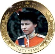 Cook Islands 1 Dollar (Coronation of Elizabeth II. Elizaveth in Uniform) 1953 2013 CORONATION SIXTY YEARS coin reverse Cook Islands 1 Dollar (Coronation of Elizabeth II. Elizaveth in Uniform) 1953 2013 CORONATION SIXTY YEARS coin reverse
