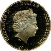 Cook Islands 1 Dollar (Dimond Jubilee. 60 years) 1 DOLLAR 2011 COOK ISLANDS ELIZABETH II coin obverse Cook Islands 1 Dollar (Dimond Jubilee. 60 years) 1 DOLLAR 2011 COOK ISLANDS ELIZABETH II coin obverse
