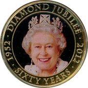 Cook Islands 1 Dollar (Dimond Jubilee. 60 years) 1952 - 2012 DIAMOND JUBILEE SIXTY YEARS coin reverse Cook Islands 1 Dollar (Dimond Jubilee. 60 years) 1952 - 2012 DIAMOND JUBILEE SIXTY YEARS coin reverse