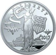 Cook Islands 1 Dollar Peace Through Strength 2017 clad Proof STRENGTH PEACE 2017 LIBERTY coin reverse Cook Islands 1 Dollar Peace Through Strength 2017 clad Proof STRENGTH PEACE 2017 LIBERTY coin reverse