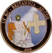Cook Islands 1 Dollar (Religion) LV BC BRITANNIA AD CDX RELIGION GODS AND CHRISTIANITY 2010 coin reverse