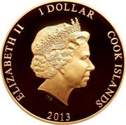 Cook Islands 1 Dollar Treasures of Ancient Egypt. Symbolic Ankh 2013 Prooflike 1 DOLLAR 2013 COOK ISLANDS ELIZABETH II coin obverse Cook Islands 1 Dollar Treasures of Ancient Egypt. Symbolic Ankh 2013 Prooflike 1 DOLLAR 2013 COOK ISLANDS ELIZABETH II coin obverse