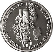 Cook Islands One Dime 100th Anniversary of U.S. Mercury Dime 2016 Proof .9999 SILVER WA 1916 - 2016 L I B E R T Y coin reverse Cook Islands One Dime 100th Anniversary of U.S. Mercury Dime 2016 Proof .9999 SILVER WA 1916 - 2016 L I B E R T Y coin reverse