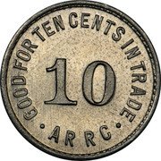 USA 10 Cents (Alaska Rural Rehabilitation Corporation) GOOD FOR TEN CENTS IN TRADE 10 ARRC coin reverse USA 10 Cents (Alaska Rural Rehabilitation Corporation) GOOD FOR TEN CENTS IN TRADE 10 ARRC coin reverse