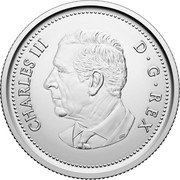 Canada 10 Cents (Bluenose) CHARLES III D G REX SR coin obverse Canada 10 Cents (Bluenose) CHARLES III D G REX SR coin obverse