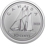 Canada 10 Cents (Bluenose) 10 CENTS 2023 CANADA H coin reverse Canada 10 Cents (Bluenose) 10 CENTS 2023 CANADA H coin reverse