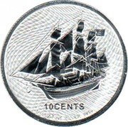Cook Islands 10 Cents (HMS Bounty) 10 CENTS 1/10OZ FINE SILVER .999 coin reverse Cook Islands 10 Cents (HMS Bounty) 10 CENTS 1/10OZ FINE SILVER .999 coin reverse