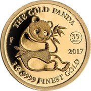 Cook Islands 10 Dollars (35th Anniversary of Gold Panda Coinage) 35TH ANNIV 2017 PF GRIZZLY BEAR THE GOLD PANDA 1 G .9999 FINEST GOLD coin reverse Cook Islands 10 Dollars (35th Anniversary of Gold Panda Coinage) 35TH ANNIV 2017 PF GRIZZLY BEAR THE GOLD PANDA 1 G .9999 FINEST GOLD coin reverse