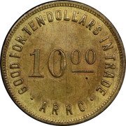 USA 10 Dollars Alaska Rural Rehabilitation Corporation ND (1935)  10 00 GOOD FOR TEN DOLLARS IN TRADE. ARRC. coin reverse USA 10 Dollars Alaska Rural Rehabilitation Corporation ND (1935)  10 00 GOOD FOR TEN DOLLARS IN TRADE. ARRC. coin reverse