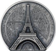 Cook Islands 10 Dollars (Charles III Eiffel Tower) PARIS EIFFEL TOWER 2024 coin reverse