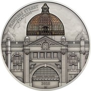 Cook Islands 10 Dollars (Flinders Street Station) FLINDERS STREET STATION 2015 M coin reverse