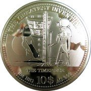 Cook Islands 10 Dollars (The Greatest Inventions Series - The Timepiece) THE TIMEPIECE BF THE GREATEST INVENTIONS 1OZ BIG 10$ AG.999 coin reverse