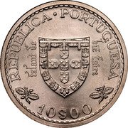 Portugal 10 Escudos (Prince Henry the Navigator. Prova) KM# Pr11 REPUBLICA PORTUGUESA 10$00 FALAUT DE BIE FAIRE coin obverse Portugal 10 Escudos (Prince Henry the Navigator. Prova) KM# Pr11 REPUBLICA PORTUGUESA 10$00 FALAUT DE BIE FAIRE coin obverse