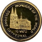Vanuatu 10 Vatu (Cologne Cathedral) WONDERS OF THE WORLD 10 VATU COLOGNE CATHEDRAL coin reverse Vanuatu 10 Vatu (Cologne Cathedral) WONDERS OF THE WORLD 10 VATU COLOGNE CATHEDRAL coin reverse
