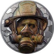 Cook Islands 100 Dollars (Real Hero - Firefighter) REAL HERO WE RUSH IN WHEN OTHERS RUSH OUT coin reverse