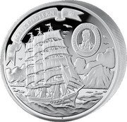 Cook Islands 100 Dollars Russian four-masted barque "Kruzenstern" - 1926 2008 Proof KRUZENSTERN ADAM JOHANN VON KRUZENSTERN coin reverse Cook Islands 100 Dollars Russian four-masted barque "Kruzenstern" - 1926 2008 Proof KRUZENSTERN ADAM JOHANN VON KRUZENSTERN coin reverse