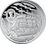 Cook Islands 100 Dollars Russian largest traditional sailing ship Sedov. 2008 Proof SEDOV GEORGIY SEDOV coin reverse Cook Islands 100 Dollars Russian largest traditional sailing ship Sedov. 2008 Proof SEDOV GEORGIY SEDOV coin reverse