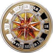 Cook Islands 100 Dollars (Silver Star. Saint Petersbourg) 20 18 SILVER STAR COIN .999 FINE SILVER 1 KG coin reverse