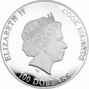 Cook Islands 100 Dollars (Silver Star - Vatican) IRB ELIZABETH II COOK ISLANDS 100 DOLLARS coin obverse Cook Islands 100 Dollars (Silver Star - Vatican) IRB ELIZABETH II COOK ISLANDS 100 DOLLARS coin obverse
