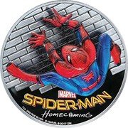 Cook Islands 100 Dollars (Spider-Man Homecoming) MARVEL SPIDER-MAN HOMECOMING 1KG .999 FINE SILVER ©MARVEL ©2017 CPII coin reverse Cook Islands 100 Dollars (Spider-Man Homecoming) MARVEL SPIDER-MAN HOMECOMING 1KG .999 FINE SILVER ©MARVEL ©2017 CPII coin reverse