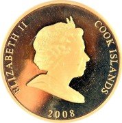 Cook Islands 100 Dollars (Year of the Rat) ELIZABETH II COOK ISLANDS 2008 coin obverse Cook Islands 100 Dollars (Year of the Rat) ELIZABETH II COOK ISLANDS 2008 coin obverse