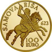 Slovakia 100 Euro (Anniversary of the Establishment of Samo’s Empire) 623 100 EURO SAMOVA RÍŠA coin reverse Slovakia 100 Euro (Anniversary of the Establishment of Samo’s Empire) 623 100 EURO SAMOVA RÍŠA coin reverse