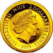 Niue 2 Dollars 50 Cents (Dwight D. Eisenhower) ELIZABETH II NIUE 2 DOLLARS 50 CENTS IRB 2019 coin obverse Niue 2 Dollars 50 Cents (Dwight D. Eisenhower) ELIZABETH II NIUE 2 DOLLARS 50 CENTS IRB 2019 coin obverse