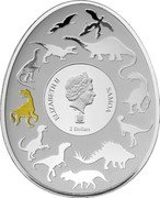 Samoa 2 Dollars Beipiaosaurus 2022 ELIZABETH II SAMOA 2 DOLLARS coin obverse Samoa 2 Dollars Beipiaosaurus 2022 ELIZABETH II SAMOA 2 DOLLARS coin obverse