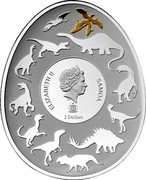Samoa 2 Dollars Microraptor Gui 2022 ELIZABETH II SAMOA 2 DOLLARS coin obverse Samoa 2 Dollars Microraptor Gui 2022 ELIZABETH II SAMOA 2 DOLLARS coin obverse