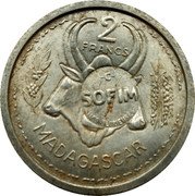 France 2 Francs (Glorioso Islands Coinage) 2 FRANCS C SOFIM ILES GLORIEUSES  MADAGASCAR coin reverse