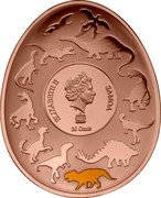 Samoa 20 Cents Auroraceratops Rugosus 2023 ELIZABETH II SAMOA 20 CENTS coin obverse