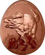 Samoa 20 Cents Auroraceratops Rugosus 2023 AURORACERATOPS RUGOSUS DINOSAURS IN ASIA 2023 coin reverse