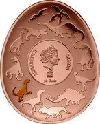 Samoa 20 Cents Neimongosaurus 2023 ELIZABETH II SAMOA 20 CENTS coin obverse