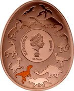 Samoa 20 Cents Sinraptor Dongi 2023 ELIZABETH II SAMOA 20 CENTS coin obverse