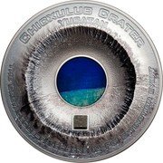 Cook Islands 20 Dollars (Chicxulub Crater Meteorite) CHICXULUB CRATER YUCATAN THE CRETACEOUS-PALEOGENE K-PG EXTINCTION EVENT coin reverse Cook Islands 20 Dollars (Chicxulub Crater Meteorite) CHICXULUB CRATER YUCATAN THE CRETACEOUS-PALEOGENE K-PG EXTINCTION EVENT coin reverse