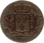 France 20 Francs (Louis XVIII Essai) PIECE DE 20 FRANCS 1815 K coin reverse