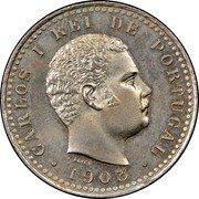 Portugal 20 Reis (Carlos I. Pattern) KM# Pn202 CARLOS I REI DE PORTUGAL V.ALVES 1903 coin obverse Portugal 20 Reis (Carlos I. Pattern) KM# Pn202 CARLOS I REI DE PORTUGAL V.ALVES 1903 coin obverse