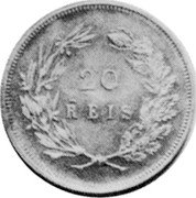 Portugal 20 Reis Carlos I Pattern 1892 KM# Pn188 20 REIS coin reverse Portugal 20 Reis Carlos I Pattern 1892 KM# Pn188 20 REIS coin reverse
