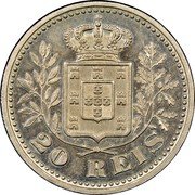 Portugal 20 Reis (Carlos I. Pattern) KM# Pn203 20 REIS coin reverse Portugal 20 Reis (Carlos I. Pattern) KM# Pn203 20 REIS coin reverse